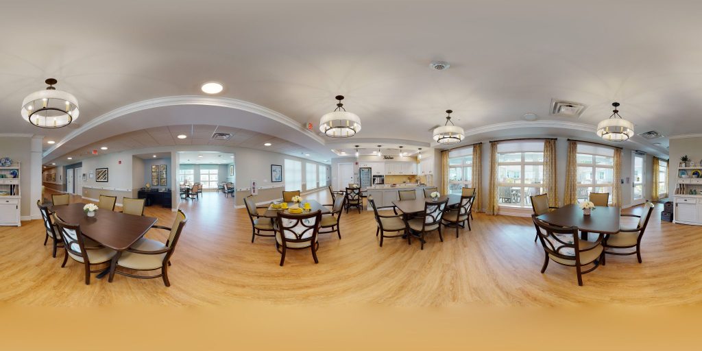 view of dining room with tables and chairs